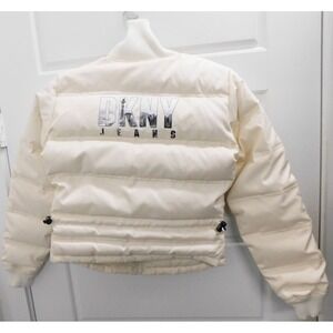 DKNY‎ Jeans Puffer Crop Jacket- Winter White-Size XS- Excellent Condition
